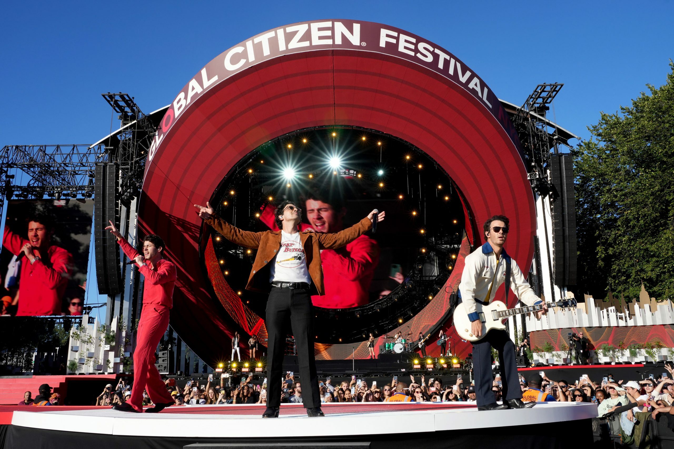 Performers onstage at Global Citizen Festival