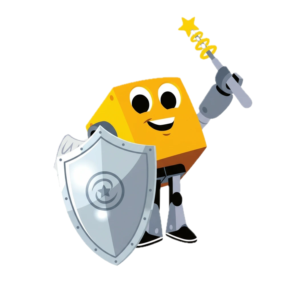 Paxton holding a shield